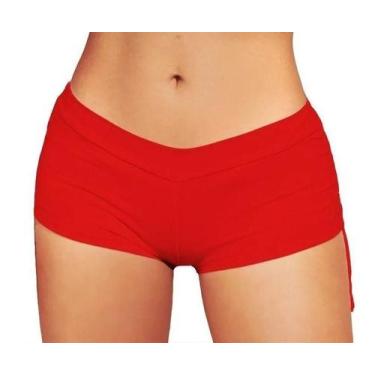Imagem de Calcinha Sunkini Sunquini Short Praia Com regulagem Lateral - Vermelho