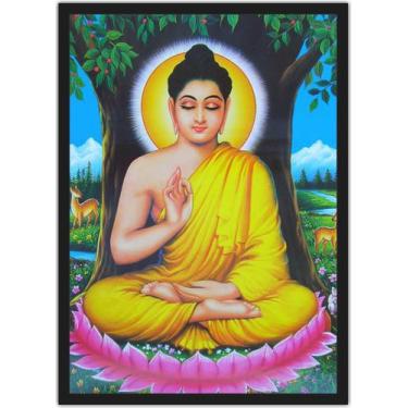 Imagem de Quadro Decorativo Budismo Buda Chácras Com Moldura G05 - Vital Quadros