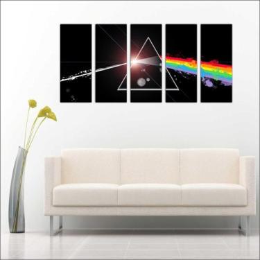 Imagem de Quadro Decorativo Banda Pink Floyd Mosaico Com 5 Peças GG2 - Vital Qua