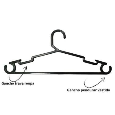 Imagem de Conjunto Cabide Adulto 15 Peças Casa Brinq - BG PLAS, Preto