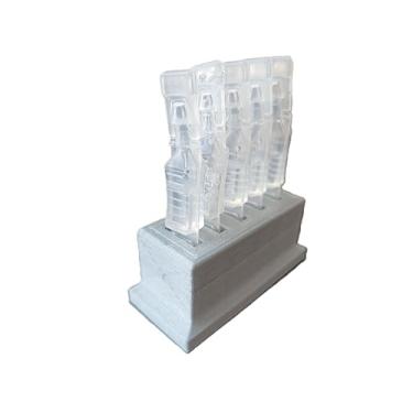 Imagem de Suporte e armazenamento para frascos de colírio descartáveis de uso único, comporta 5 frascos descartáveis de uso único por suporte - Znet3D (prata)