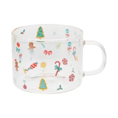 Imagem de 1 Unidade Copo De Arvore De Natal Xícara De Capuccino Xícara De Chá De Natal Copo De Água Limpa Xícaras De Café De Natal Caneca De Latte Isolada Sumo Vidro Feliz Natal Escritório