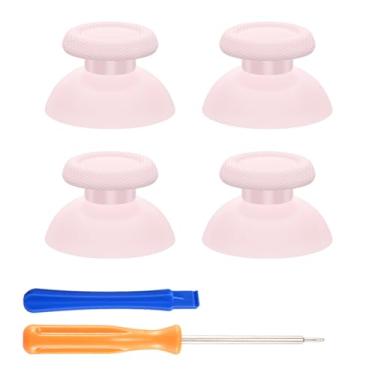 Imagem de eXtremeRate 2 pares de botões de substituição rosa Cherry Blossoms para controle de PS5, joystick analógico personalizado compatível com PS5, para PS4 todos os modelos de controladores universais - controle não incluído
