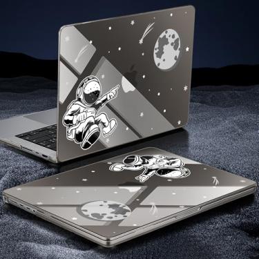 Imagem de Tuiklol Capa para MacBook Pro 14 polegadas versão 2023-2021 A2992 A2918 M3 A2779 M2 A2442 M1 Pro/Max Chip, capas rígidas de cristal durável com capa de teclado e protetor de tela, astronauta