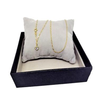 Imagem de Cordão Feminino Singapura Em Ouro 18 K 750 45cm Pingente Coração Incol