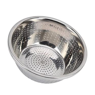 Imagem de Cesta de Lavagem Vegetal à Prova de Ferrugem Multifuncional Coador de Aço Inoxidável para Cozinha Doméstica Prata Filtro de Aço Inoxidável (26cm)