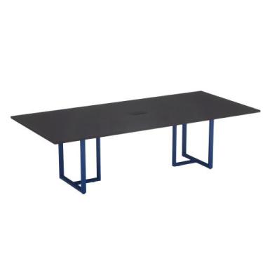 Imagem de Mesa de Reunião Retangular com Power Box Tubular P25 Pandin 2,6 M Pret