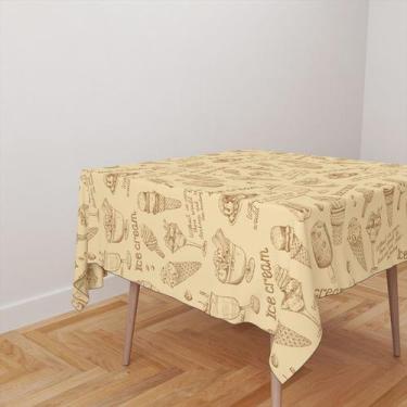 Imagem de Toalha De Mesa Quadrada 4 Lugares Tecido Oxford Sorvete Vintage TL240 