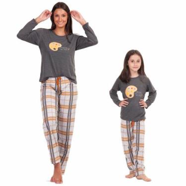 Imagem de Kit 2 Pijamas De Frio Mãe E Filha Adulto Infantil Inverno Premiun Xadr