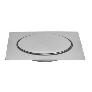 Imagem de Ralo Inox Para Piso Click Cromado 15x15 Cm - MONTELAR, Tampa, Grelha, 