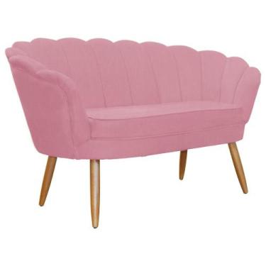 Imagem de Namoradeira Poltrona Decorativa Pétala Pé Palito Suede Rosa - Fm - Fin