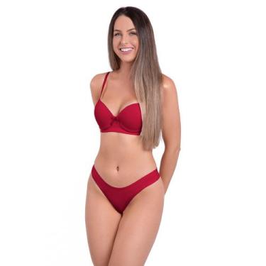 Imagem de Conjunto de Lingerie Renda Com Bojo - Afinitty, Vermelho, P