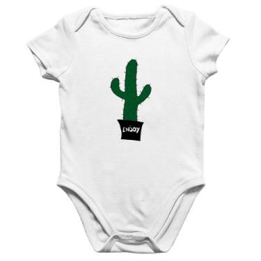 Imagem de Body Bebê Algodão Enjoy Cactus - Foca na Moda, Branco, G