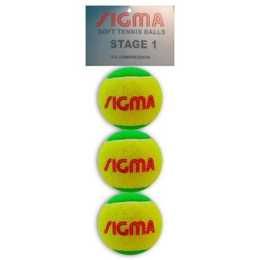 Imagem de Bola de Tênis Sigma Stage 1 Verde 3 unidades