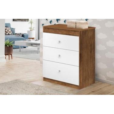 Imagem de Cômoda / Bancada CAT Infantil 3 Gavetas Cor Demolição /  Branco  Ultim