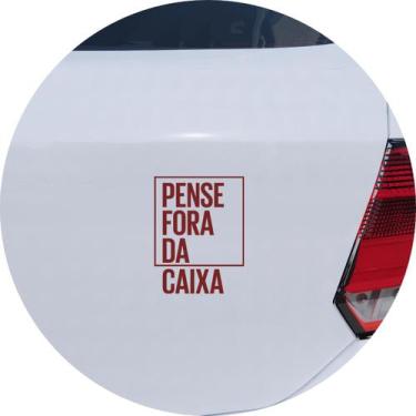 Imagem de Adesivo de Carro Pense Fora da Caixa - Cor Vinho - Melhor Adesivo, Vin