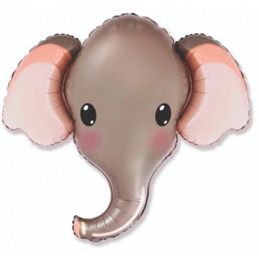 Imagem de Balão de Festa Metalizado 39'' 99cm - Elefante Head HSG Cinza - 1 unid