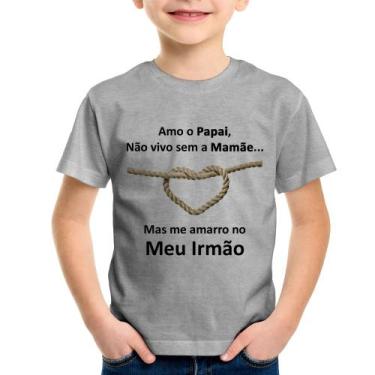 Imagem de Camiseta Infantil Amo o Papai, Não vivo sem a Mamãe mas me amarro no m