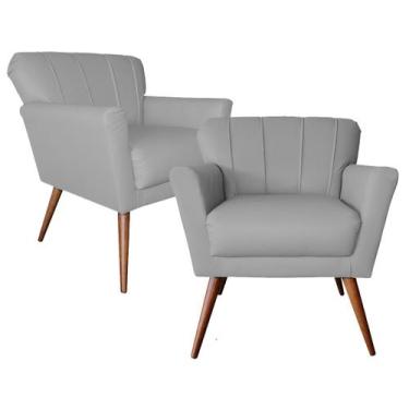 Imagem de Kit 2 Cadeiras Estofada Laís Para Recepção Consultorio e Clínica - Sue