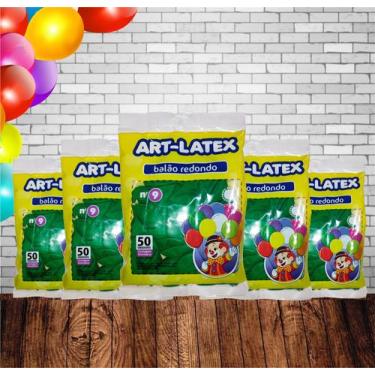 Imagem de Kit 5 Un Balão de Látex Verde Folha - 9 Polegadas - 50 Unidades - Arte