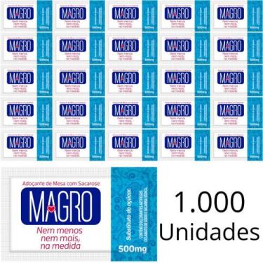 Imagem de Adoçante De Mesa Magro Com Sacarose 500mg Caixa Com 1000 Unidades Para