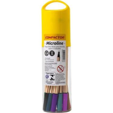 Imagem de Caneta com Ponta Porosa Microline 0,4MM - Estojo com 12 Cores - Compac