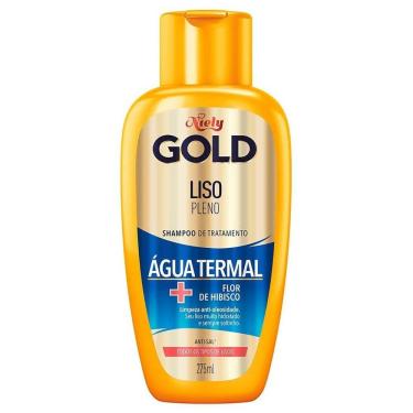 Imagem de Shampoo Niely Gold Liso Pleno Água Termal + Flor de Hibisco 275ml