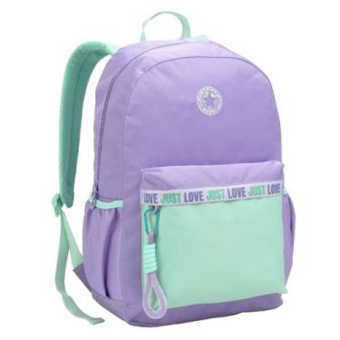 Imagem de Mochila Escolar Juvenil Feminina Multicolor - Denlex, LilÁs