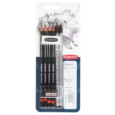 Imagem de Derwent, Kit Sketching (Graphic: H, HB, 2B e 4B + Graphitone: 6B e 8B), Kit com 8 itens, 700661