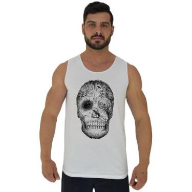 Imagem de Regata Clássica Masculina MXD Conceito Caveira Florestal, EGG, Branco