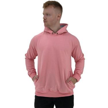 Imagem de Blusa Moletom Masculino MXD Conceito Bolso Lateral Rosa Bebê Sem Estam