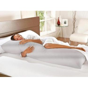 Imagem de Travesseiro De Corpo Com Fronha Cetim Charrmousse Prata - CasaHome