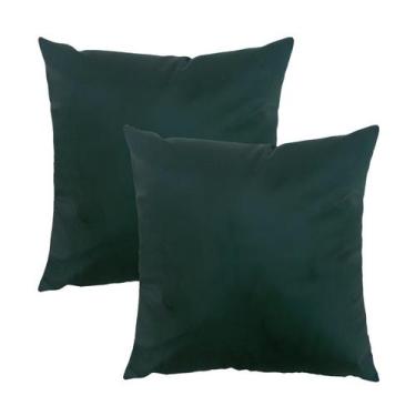 Imagem de Kit 2 Capas para Almofada em Veludo Liso 43x43 com Enchimento 50x50 Vá