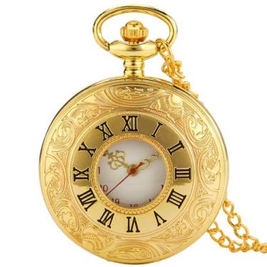 Imagem de Relogio De Bolso Steampunk Corrente Dourado Original Antigo - Things N