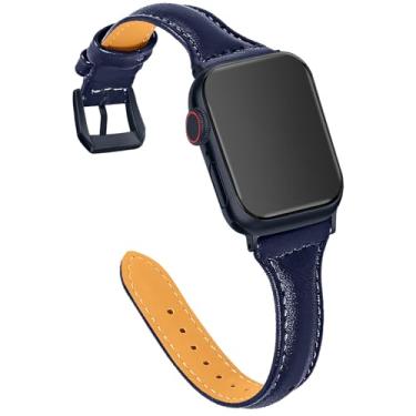 Imagem de OULUCCI Pulseira de couro feminina compatível com Apple Watch séries 10/9/8/7/6/5/46/49 mm para Apple Watch séries 10/9/8/7/6/5/4/3/2/1/SE/Ultra 2