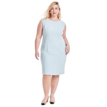 Imagem de Kasper Vestido feminino longo SLV com costura princesa, Vidro do mar, 25 Plus Size
