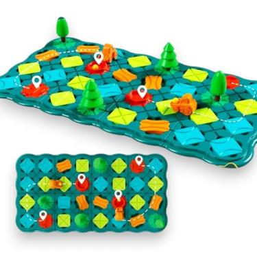 Imagem de Tabuleiro Educativo de Estratégia Jogo Corrida Infantil com Carrinho