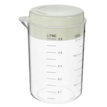 Imagem de Cabilock Copo medidor com tampa, jarro de plástico de 500 ml com bico, jarros de medição, copos de café expresso, jarro de água, suco, chá gelado, garrafa de bebidas