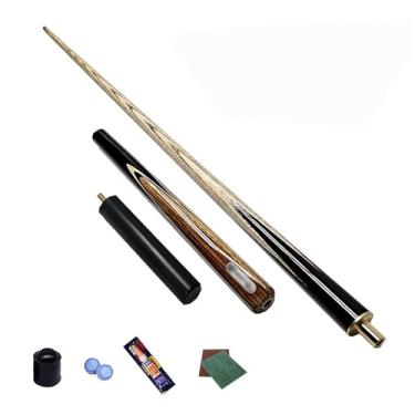 Imagem de Taco de sinuca de madeira de freixo de 147 cm, taco de sinuca, taco de sinuca profissional para esportes de mesa de sinuca, bar de bilhar de madeira (H taco de sinuca + acessórios, 10 mm)