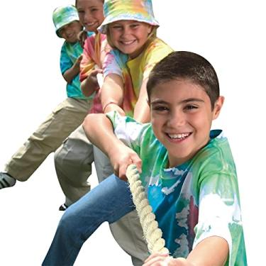 Imagem de S&S Worldwide Corda de cabo de guerra. A corda longa de 1,5 m é adequada para até 24 adultos ou 30 crianças. A corda de luxo possui um laço âncora em cada extremidade. Para acampamento, dia de campo,