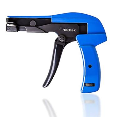 Imagem de H!Fiber.com Pistola de Abraçadeira, Ferramenta de Fixação e Corte de Abraçadeira com Cabo de Aço, para Apertar e Cortar Abraçadeira de Nylon, Abraçadeira de Plástico, Azul