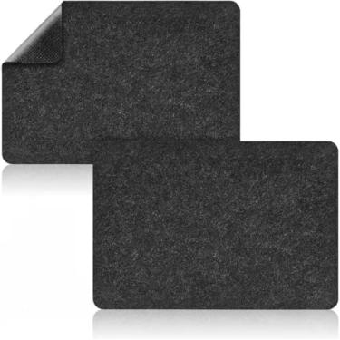 Imagem de SIUDANGKA 2 peças de tapete resistente ao calor para fritadeira a ar, cafeteira, torradeira - feltro retangular preto e protetor de bancada de silicone com função deslizante