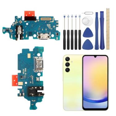 Imagem de Substituição da porta de carregamento YHX-US para Samsung Galaxy A25 5G A256U USB Dock Connector Cabo flexível de substituição para microfone para A25 5G A256B com chaves de fenda