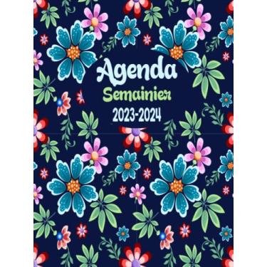 Imagem de Agenda Semainier 2023-2024: Agenda Semainier 24 Mois 2023-2024, Planificateur hebdomadaire grand format A4, 2 Pages Par Semaine, Jolie Couverture.