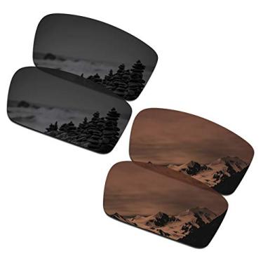 Imagem de SmartVLT Lentes de substituição masculinas Stealth preto e marrom âmbar para óculos de sol Oakley Twitch