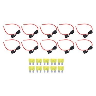 Imagem de Conjunto de 10 Conjuntos de Suporte para Espoleta Em Linha Fuze Em Linha Com Suporte para Espoleta Conjunto de 30A 32V Lâmina Automotiva Resistente Ao (14AWG, 20A)