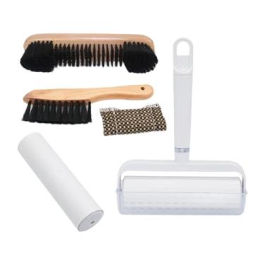 Imagem de Nishiyuenyi Conjunto de escovas para limpeza de mesa de sinuca, pano para limpeza de tacos de sinuca com cabo de madeira, acessórios portáteis para bilhar