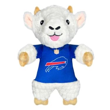 Imagem de Pets First NFL Buffalo Bills Brinquedo de pelúcia de cabra para cães e gatos com Squeaker, vestindo uma camiseta de equipe! Brinquedo divertido e esportivo para mastigar cães em forma de cabra,