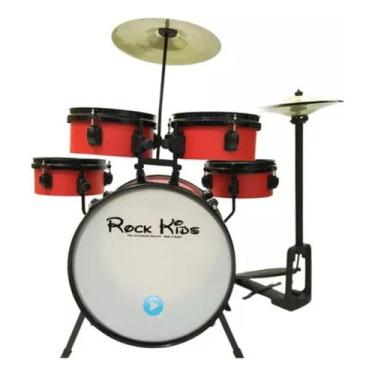 Imagem de Bateria Infantil Rmv Rock Kids Com Chimbal Vermelho, Vermelho