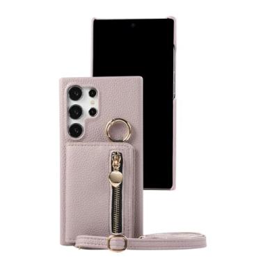 Imagem de Capa de celular tipo carteira crossbody para Samsung Galaxy S24 Ultra S23 S22 Plus A15 A35 A55 A05 A05S A25 A54 A24 A34 A14 Capa de couro, roxa, para Galaxy A24 (4G5G)